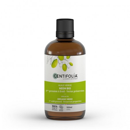 Huile végétale vierge biologique de Neem