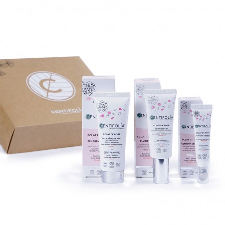 Coffret Trésor botanique Rose : Contour des yeux, le Fluide léger et le Gel-crème de nuit Éclat de rose®
