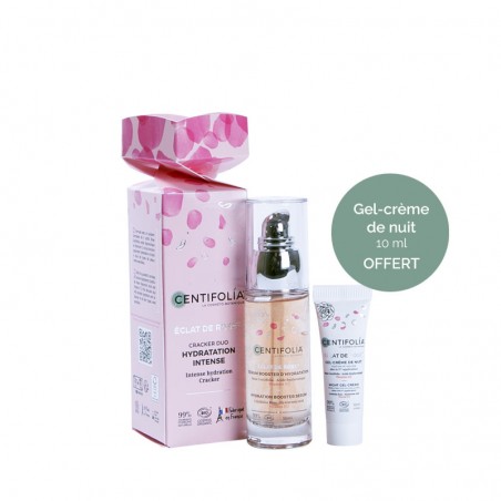 Cracker Duo hydratation intense Eclat de Rose : Sérum booster d'hydratation et Gel-crème de nuit Eclat de Rose