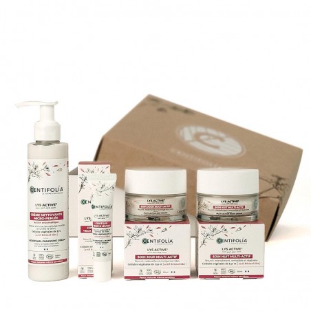 Coffret anti-âge Lys Active - Crème nettoyante micro-perlée, Contour yeux et lèvres, Soin jour et Soin nuit multi-actif