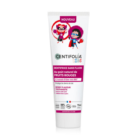 Dentifrice sans fluor enfants goût fruits rouges