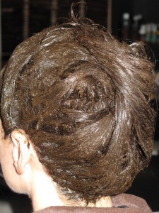 Application masque capillaire