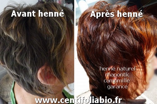 Photo avant après henné