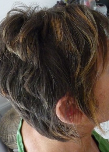 Cheveux châtains méchés de profil